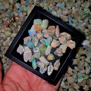 100% Natural Raw Ethiopian Opal Fire Play Rough Cabochon Chakra Lot 50.00 Cts.